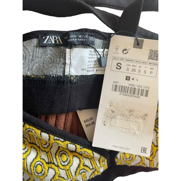 NWT Zara Yellow/Black/White Bralette Size Small - Picture 6 of 6